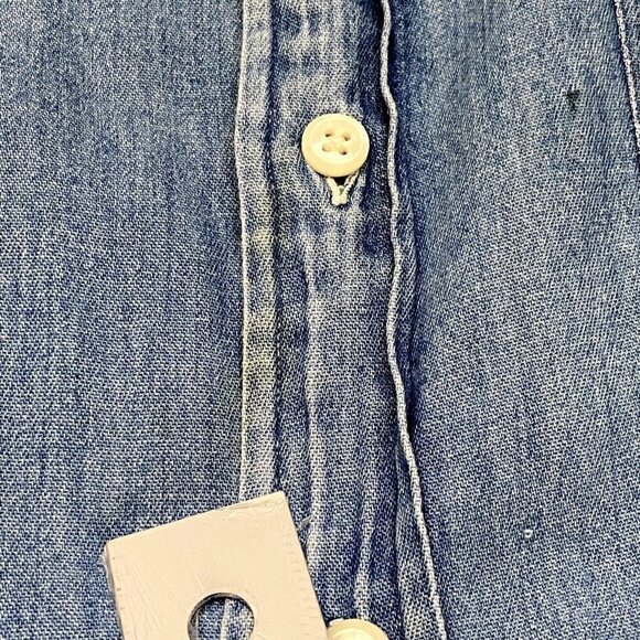 Norsports | 90s Button Down Denim Long Sleeve Shirt | Size: Large - Picture 7 of 7